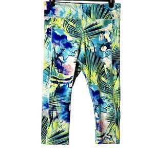 Soma Sport Size L bright multi-color cropped leggings pocket athletic wear